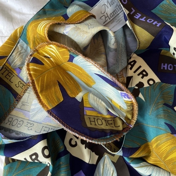 NWT VINTAGE MARJORIE HAMILTON Short Sleeve Travel Print Blouse M - Picture 10 of 16